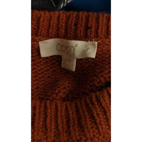 Oddi Women Rust Orange Knitted Sleeveless Tunic Sweater Size Small - Picture 8 of 12